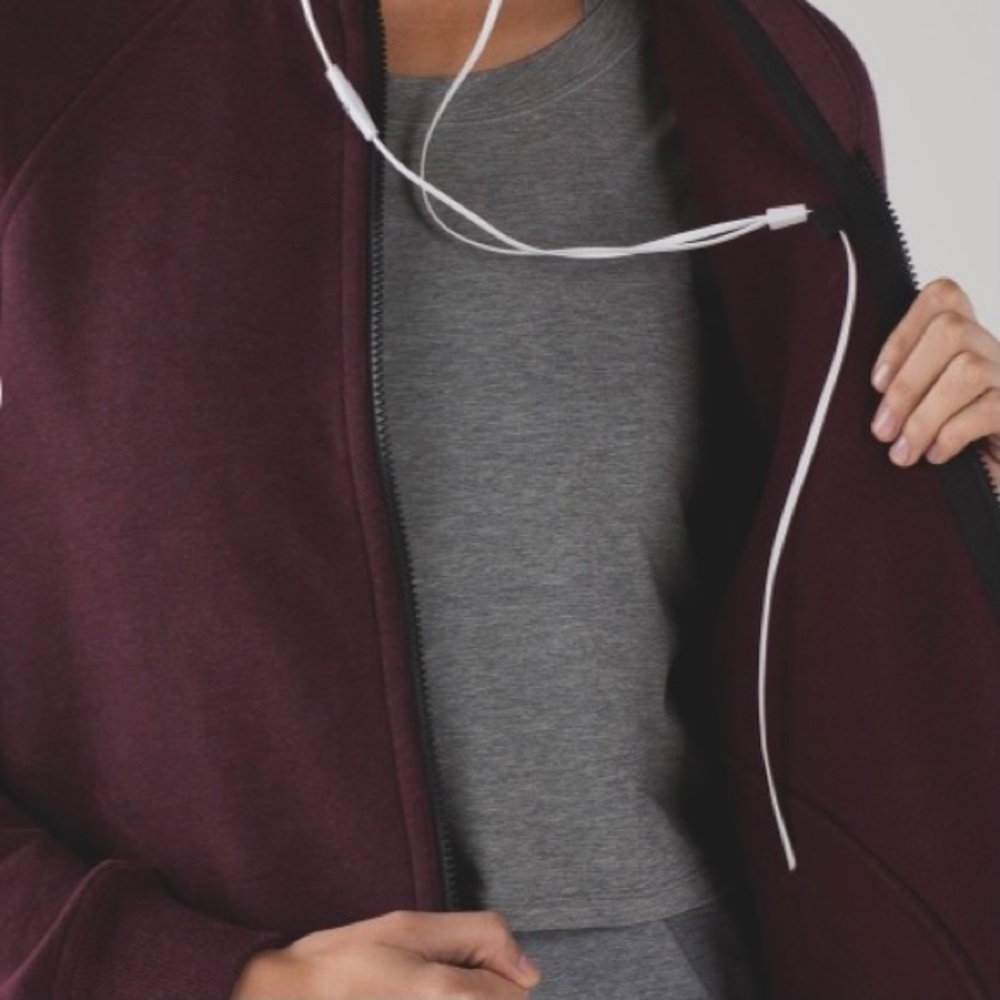 Lululemon Pleat To Street Bomber Jacket Burgundy 4 Coat Sweatshirt Full Zip - Picture 14 of 16